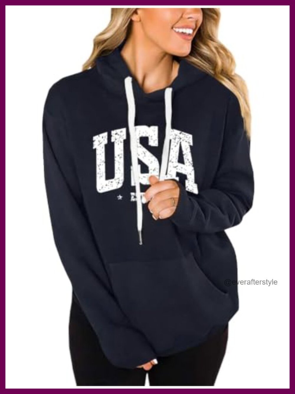 Womens 4th of July Hoodie Sweatshirt USA Flag Long Sleeve Graphic Print